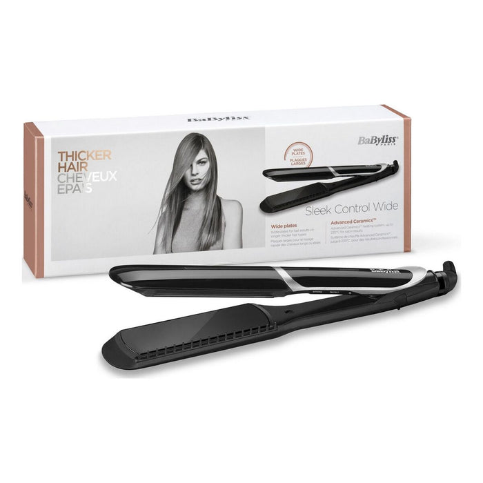 Plancha de Pelo Babyliss Sleek Control Wide Negro