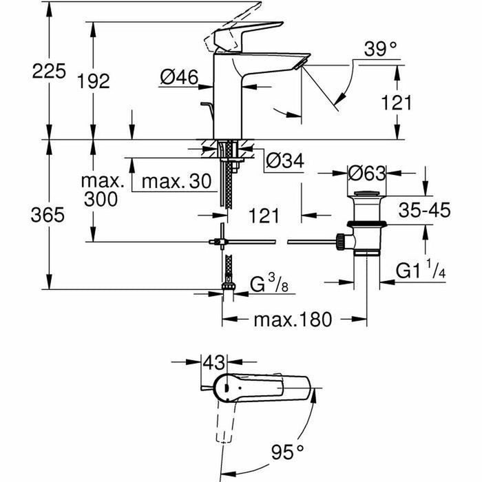 Grifo Monomando Grohe Start EHM Metal