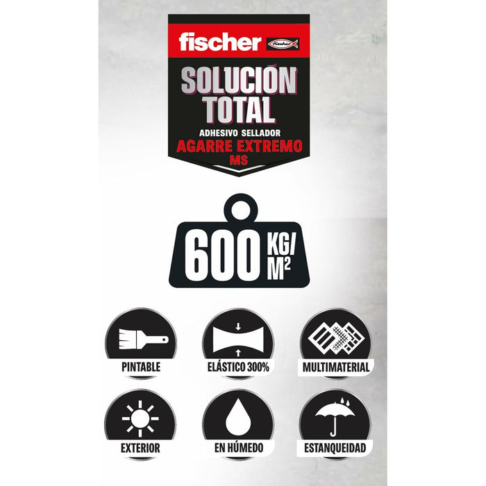 Sellador/Adhesivo Fischer Solución Total 572475 Blanco 290 ml Extrafuerte