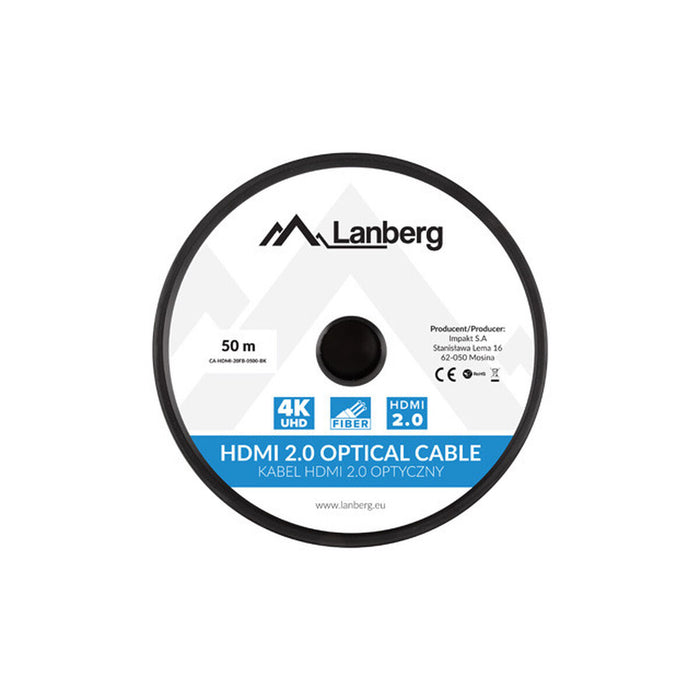 Cable HDMI Lanberg CA-HDMI-20FB-0500-BK 50 m 1 Pieza