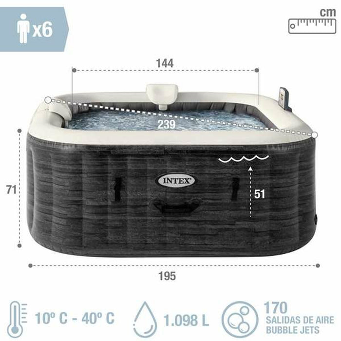 Spa Hinchable Colorbaby Purespa Burbujas Greystone Deluxe