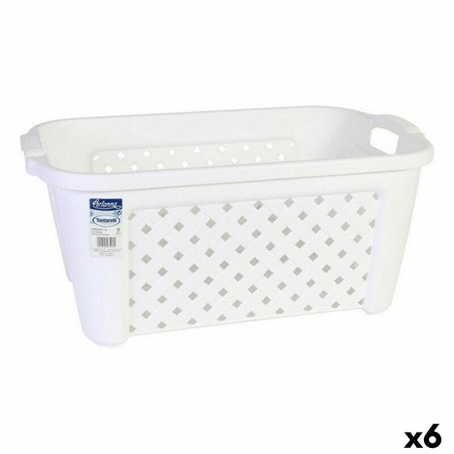 Cesto para la Ropa Tontarelli 8065405/112 35 L Blanco Rectangular 58 x 38 x 26 cm (6 Unidades)