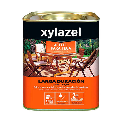 Aceite para teca Xylazel Larga duración Nogal 750 ml Mate
