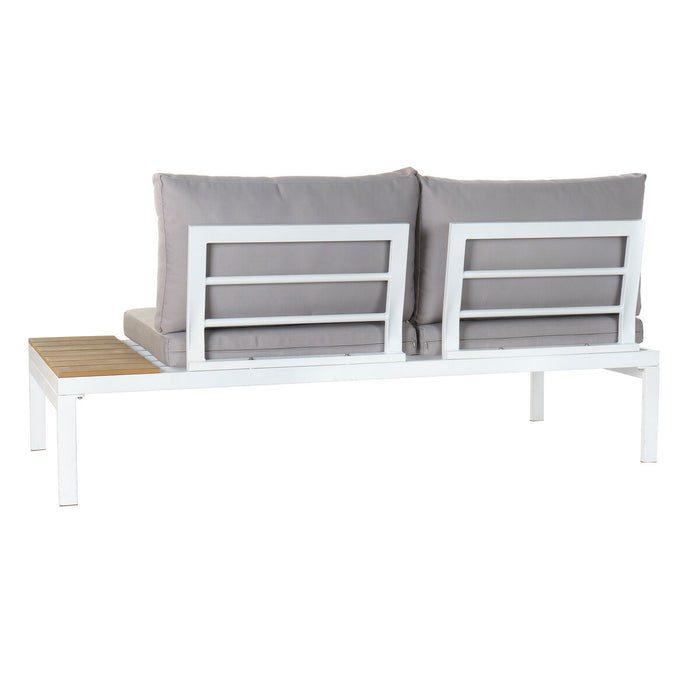 Sofá de Jardín DKD Home Decor Blanco Gris Metal Resina Acero 30 x 40 cm 212 x 155 x 79 cm 228 x 155 x 79 cm