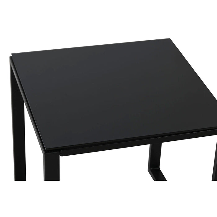 Conjunto de Mesa con 2 Sillas Home ESPRIT Negro Acero 59 x 61,5 x 74 cm