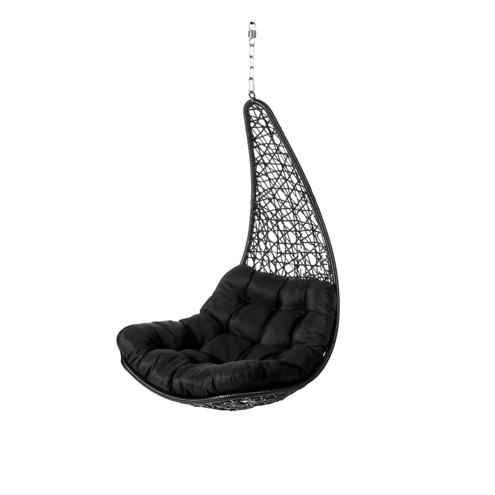 Sillón de jardín colgante Dido Negro Ratán 82 x 84 x 132 cm