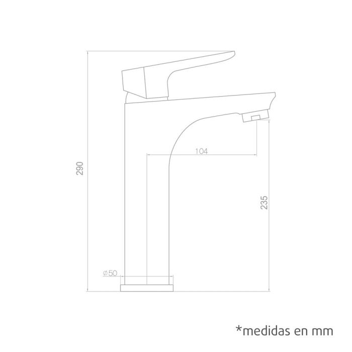 Monomando lavabo alto Coral Titanio Mate