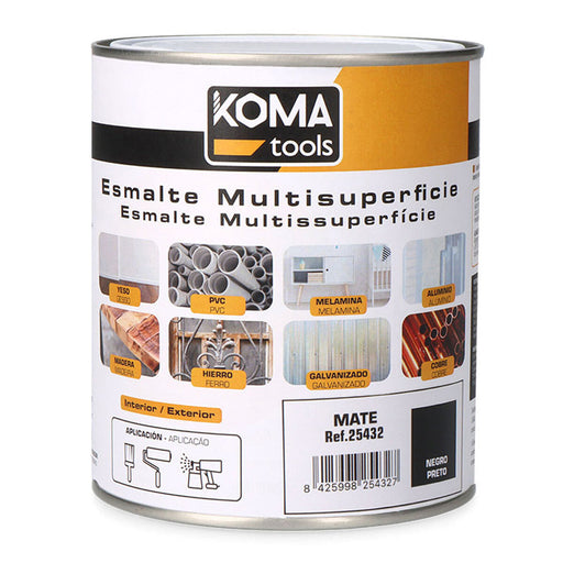 Esmalte acrílico Koma Tools Negro Mate 750 ml