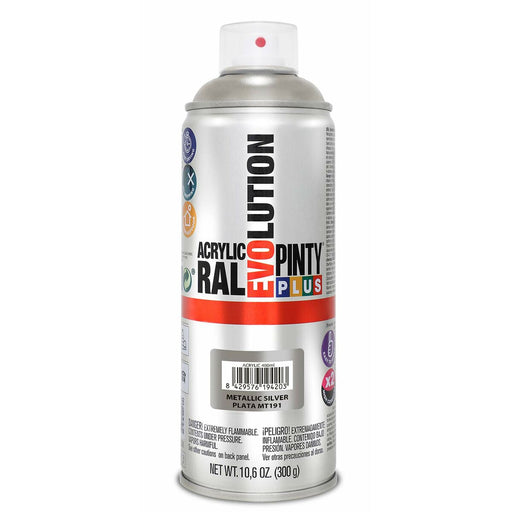 Pintura en spray Pintyplus Evolution MT191 Metalizado 400 ml Plateado