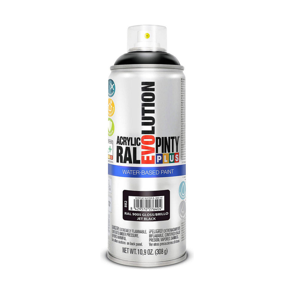 Pintura en spray Pintyplus Evolution RAL 9005 Base de agua Jet Black 400 ml