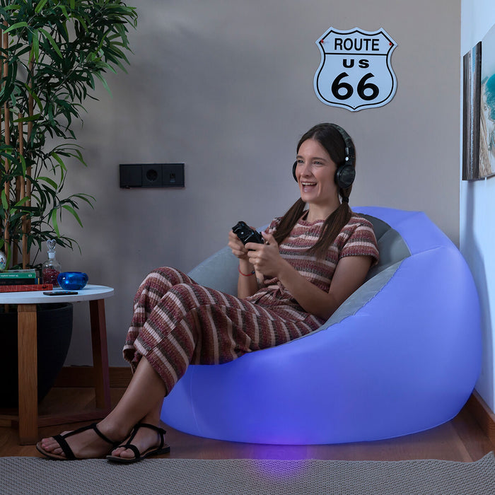 Sillón Hinchable con LED Multicolor y Mando Chight InnovaGoods