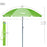 Sombrilla Aktive UV50 Ø 180 cm Verde Poliéster Aluminio 180 x 187 x 180 cm (12 Unidades)