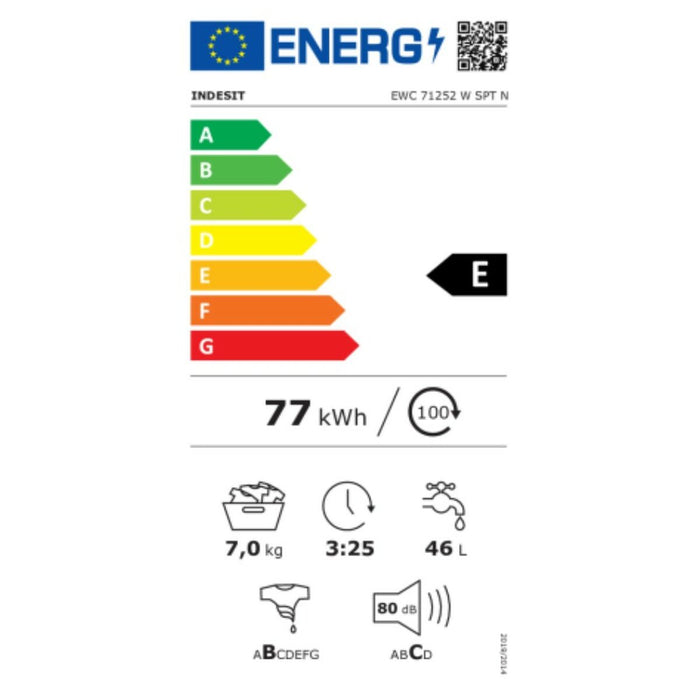 Lavadora Indesit EWC 71252 W SPT N 1000 rpm Blanco 59,5 cm 1200 rpm 7 kg